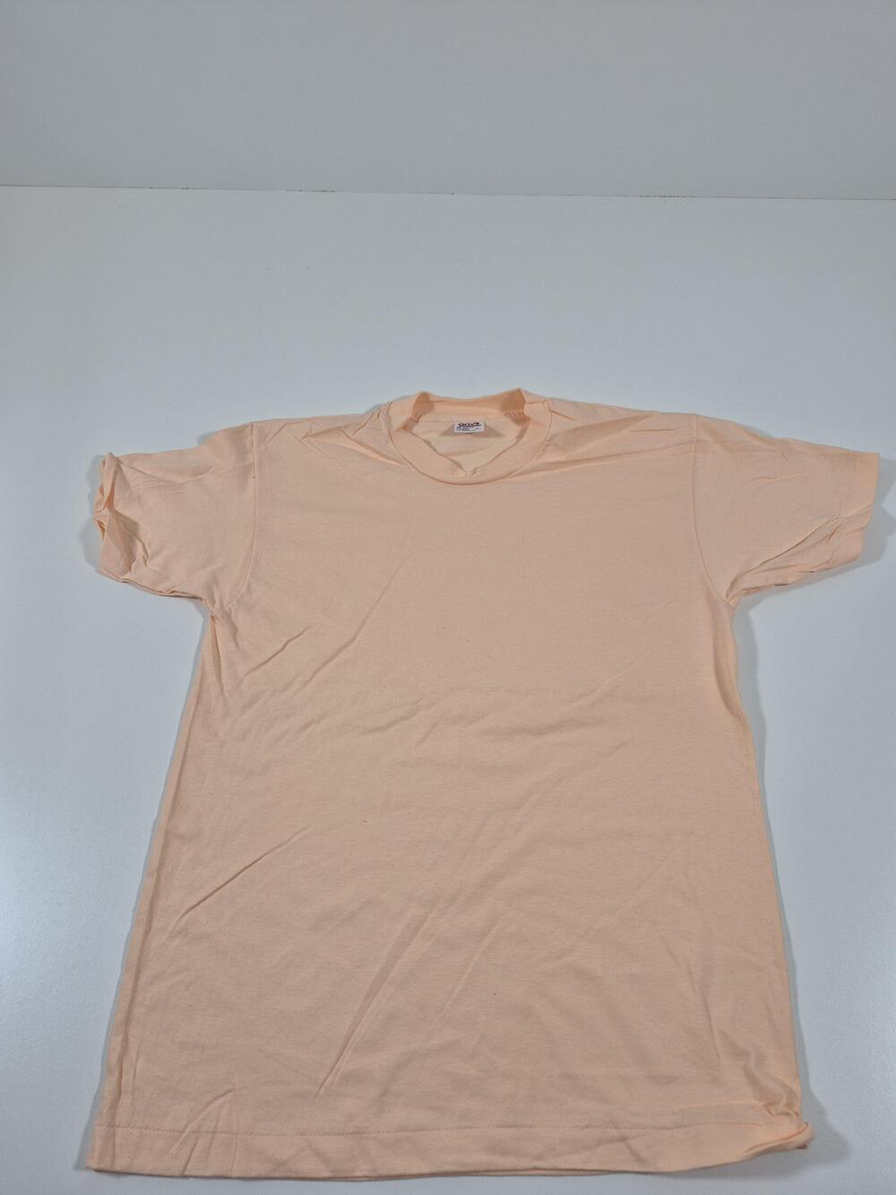 VTG Anvil Mens Large Orange Single Stitch Deadstock Short Sleeve Tee USA Blank